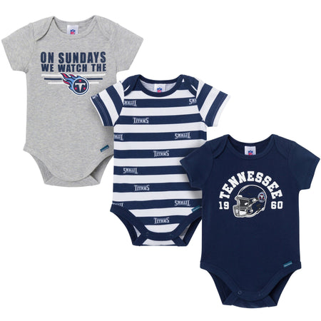 3-Pack Baby Boys Tennessee Titans Short Sleeve Bodysuits