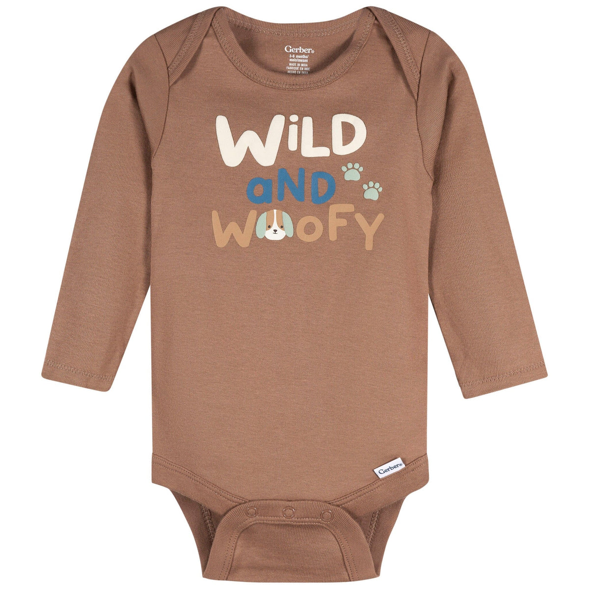 3-Pack Baby Boys Wild Woofy Long Sleeve Onesies® Bodysuits onesies Gerber® 