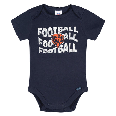 3-Pack Baby Girls Chicago Bears Short Sleeve Bodysuits