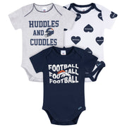 3-Pack Baby Girls Denver Broncos Bodysuit Set Onesies Bodysuits NFL 