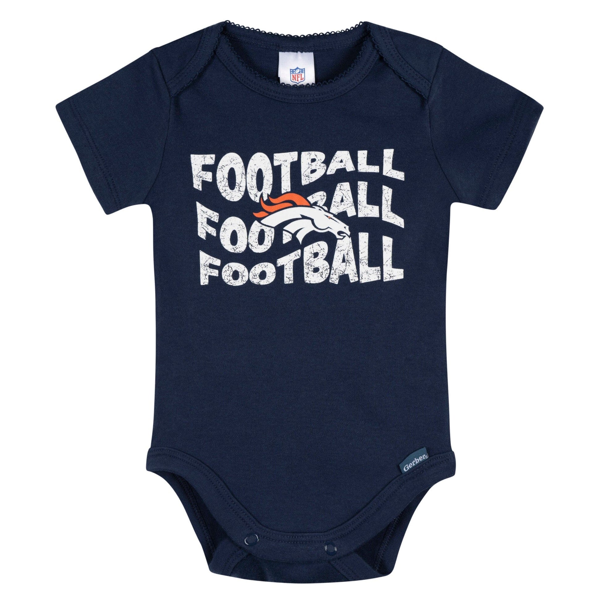 3-Pack Baby Girls Denver Broncos Bodysuit Set Onesies Bodysuits NFL 