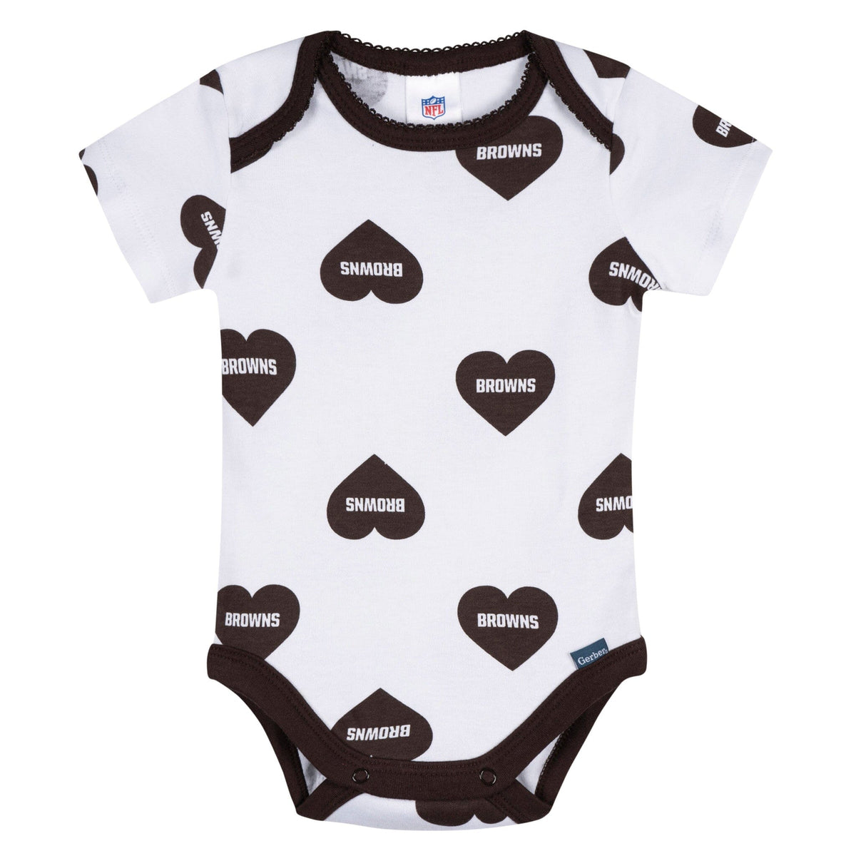 3-Pack Baby Girls Cleveland Browns Bodysuit Set Onesies Bodysuits NFL 