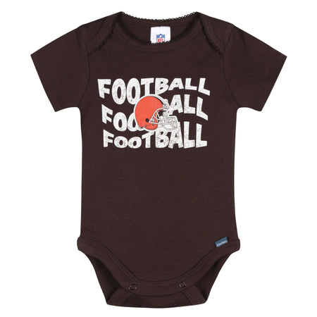 3-Pack Baby Girls Cleveland Browns Short Sleeve Bodysuits
