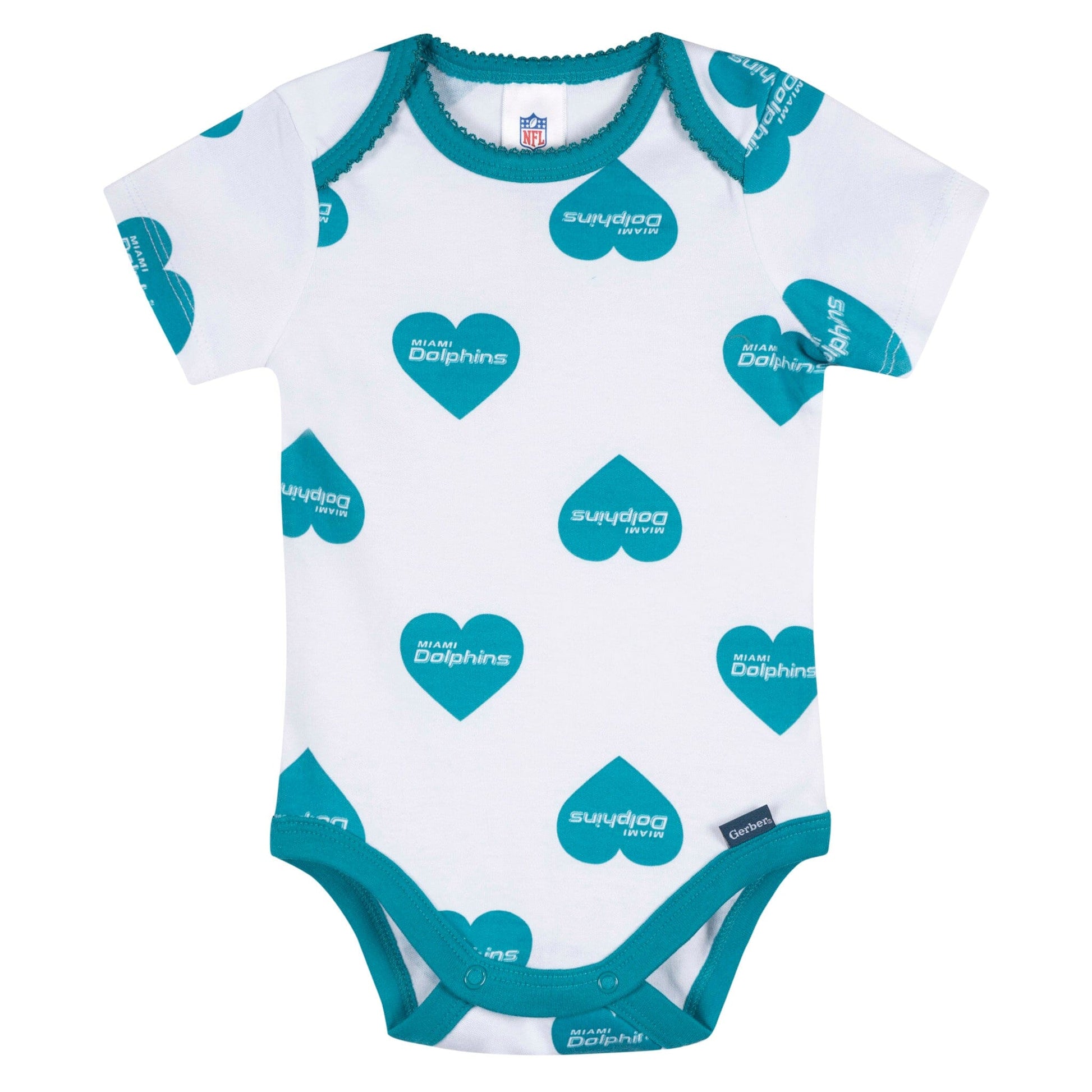 3-Pack Baby Girls Miami Dolphins Bodysuit Set Onesies Bodysuits NFL 