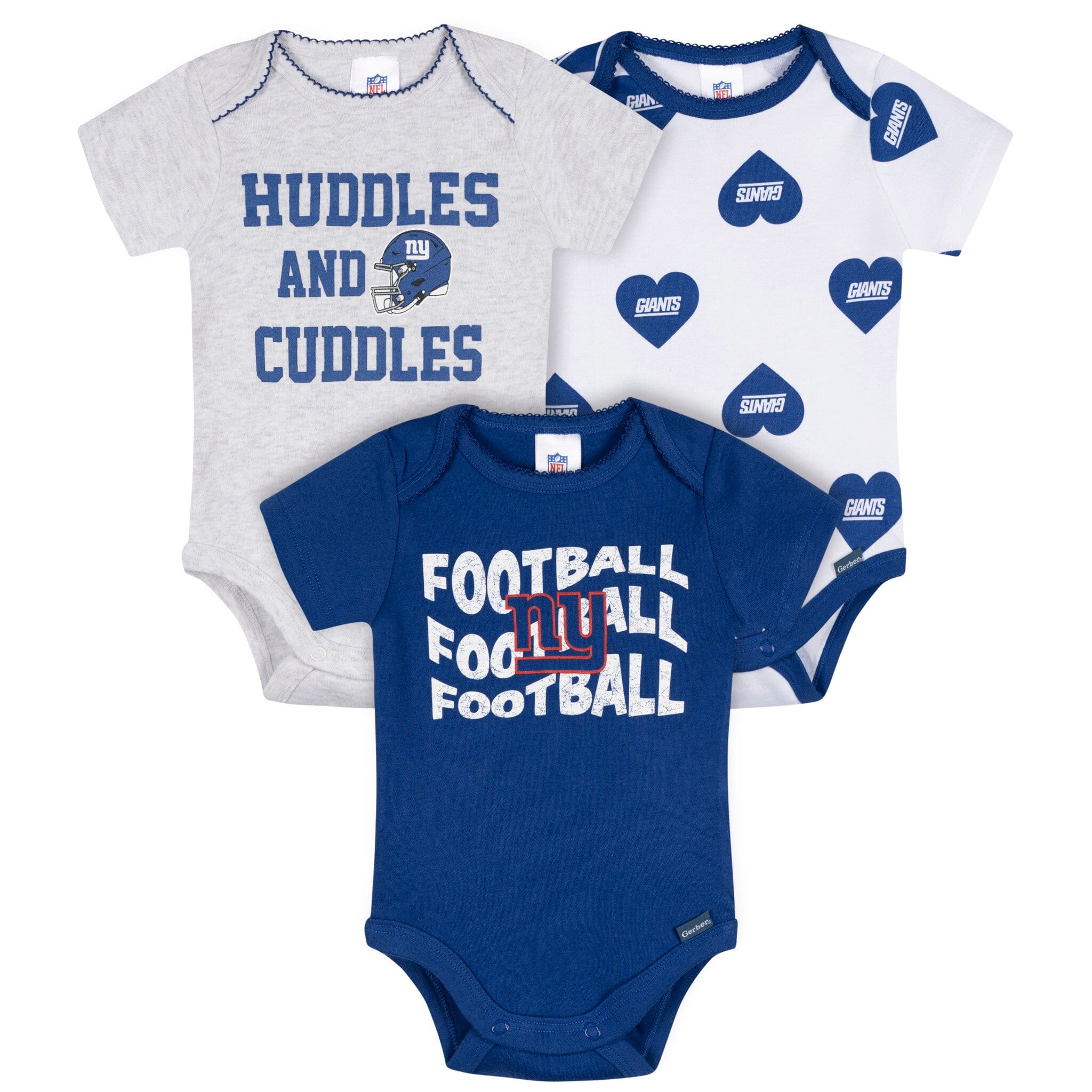 3-Pack Baby Girls New York Giants Bodysuit Set Onesies Bodysuits NFL 
