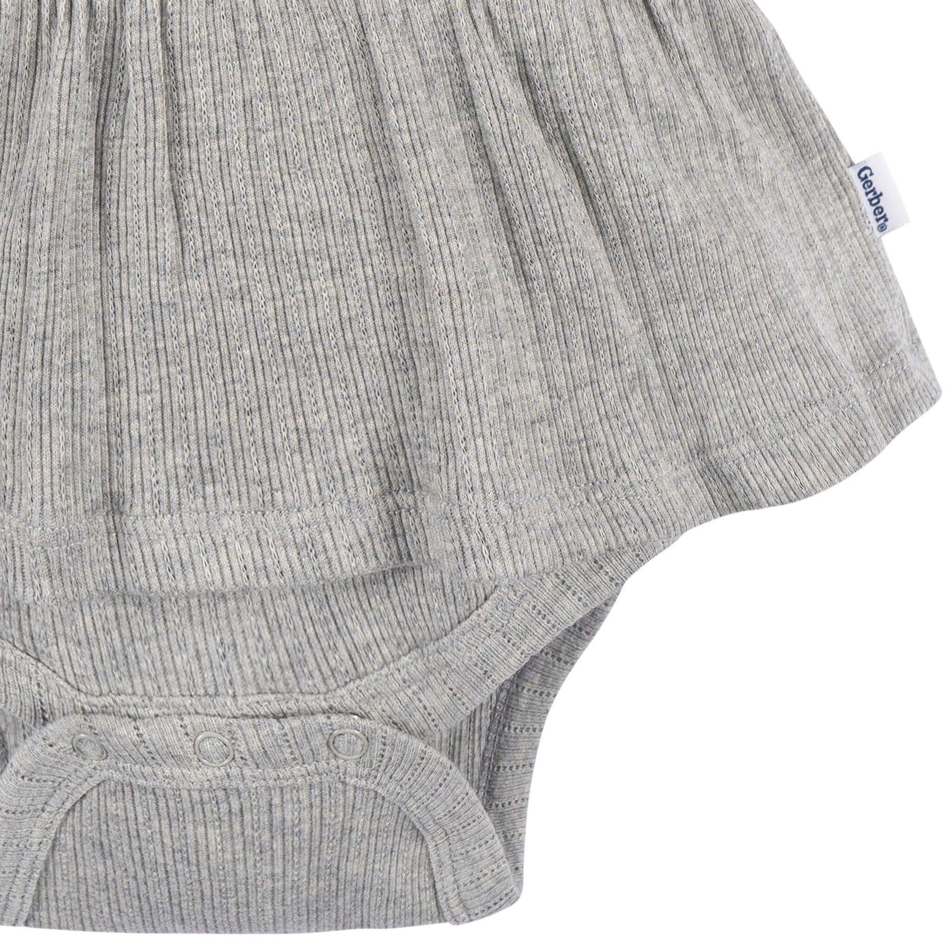 3-Pack Baby Girls Coral, Gray, & Navy Sleeveless Skirted Onesies® Bodysuits