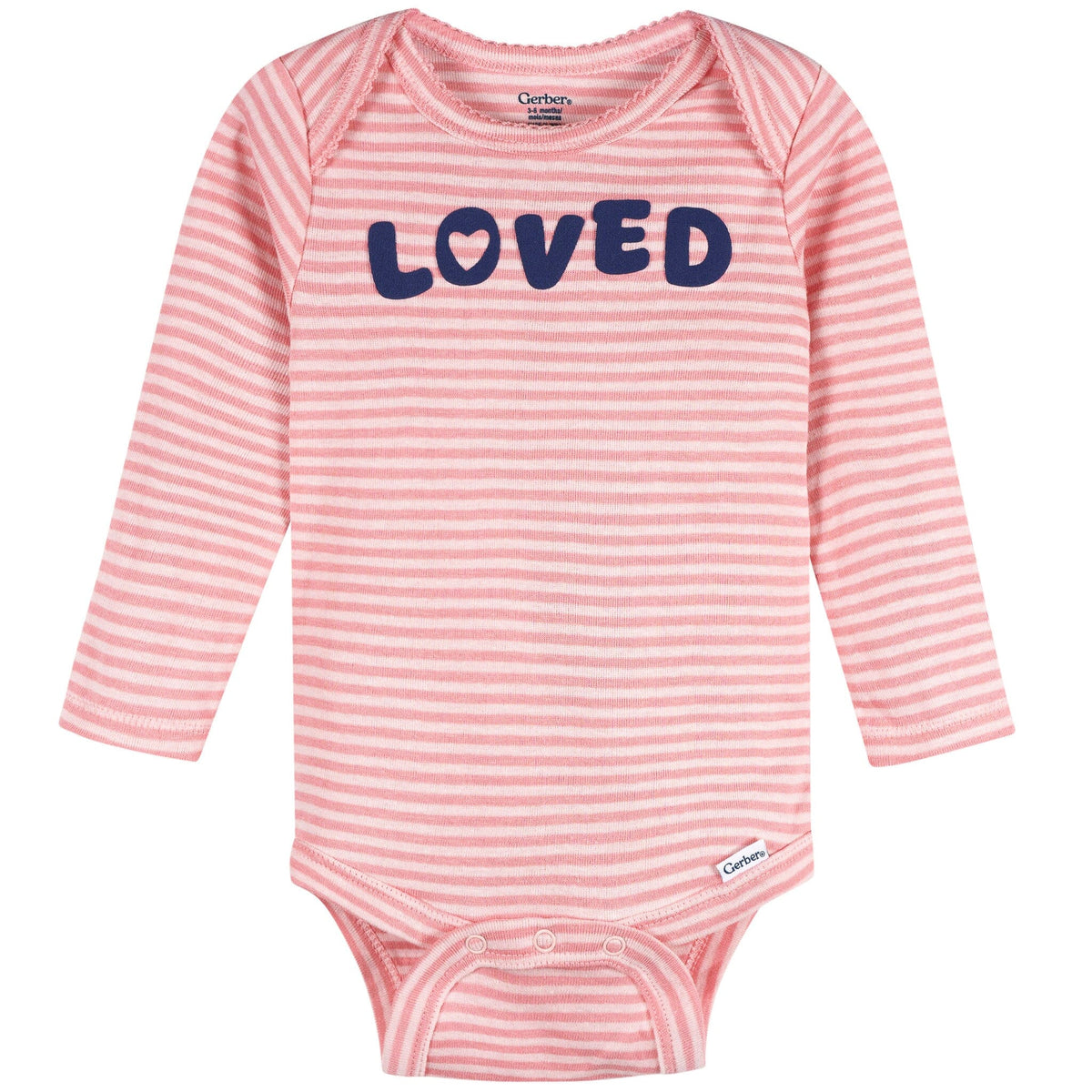 3-Pack Baby Girls Loved Long Sleeve Onesies® Bodysuits Onesies Bodysuits Gerber® 