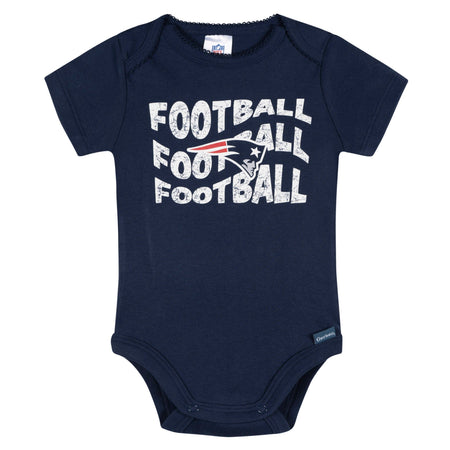 3-Pack Baby Girls New England Patriots Short Sleeve Bodysuits