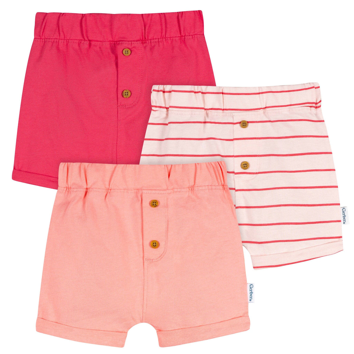 3-Pack Baby Girls Pink Shorts Pants & Bottoms Gerber® 