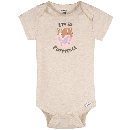 3-Pack Baby Girls Purrrfect Kittens Short Sleeve Onesies® Bodysuits