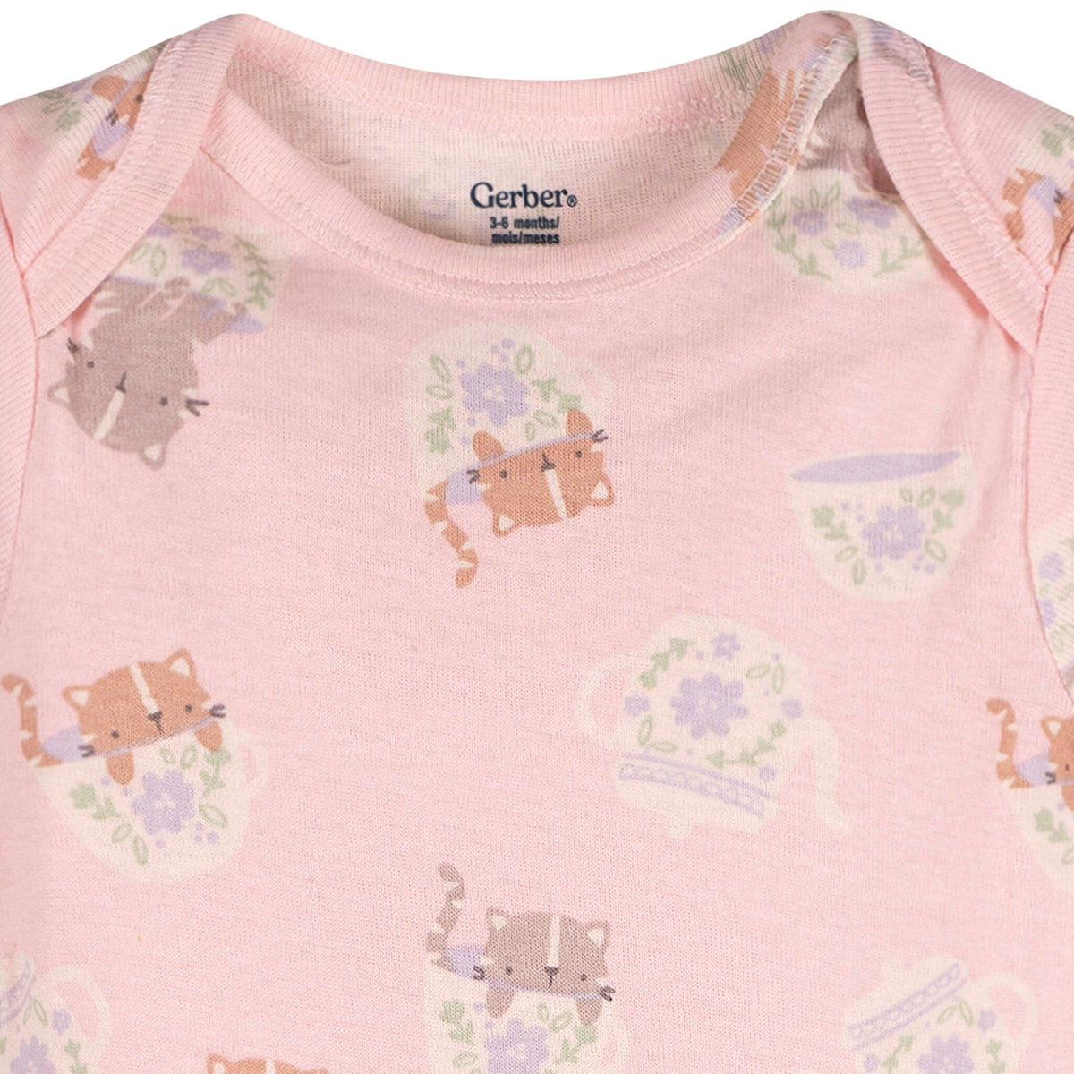 3-Pack Baby Girls Purrrfect Kittens Short Sleeve Onesies® Bodysuits Onesies Bodysuits Gerber® 