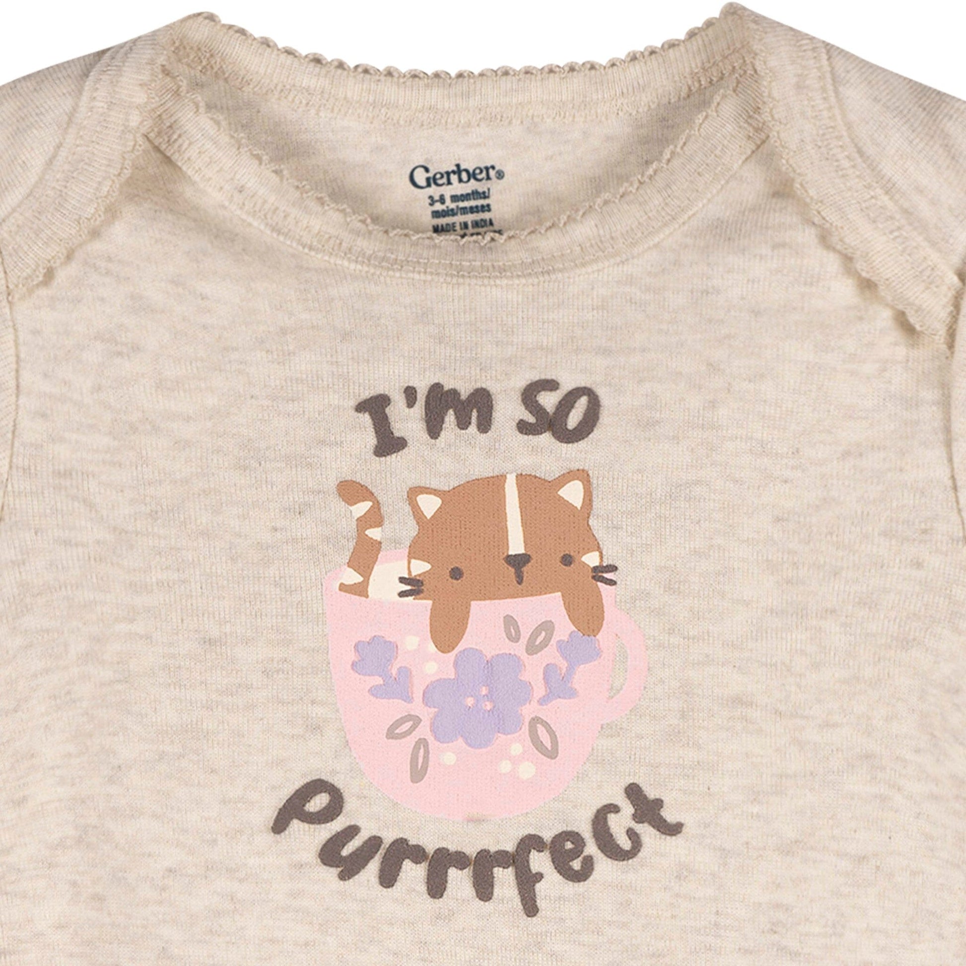 3-Pack Baby Girls Purrrfect Kittens Short Sleeve Onesies® Bodysuits Onesies Bodysuits Gerber® 