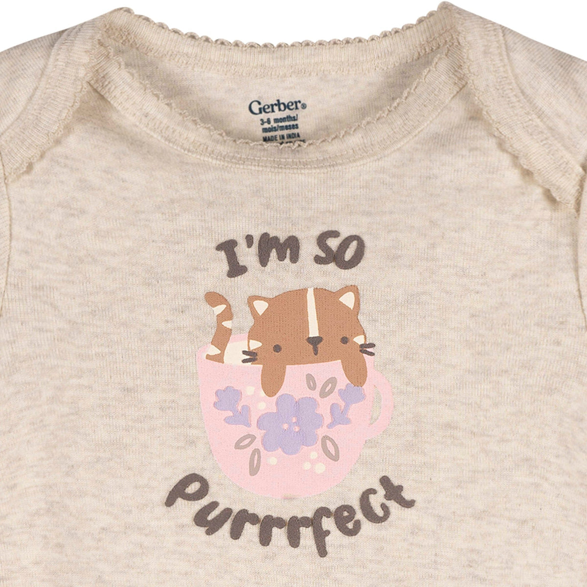 3-Pack Baby Girls Purrrfect Kittens Short Sleeve Onesies® Bodysuits Onesies Bodysuits Gerber® 