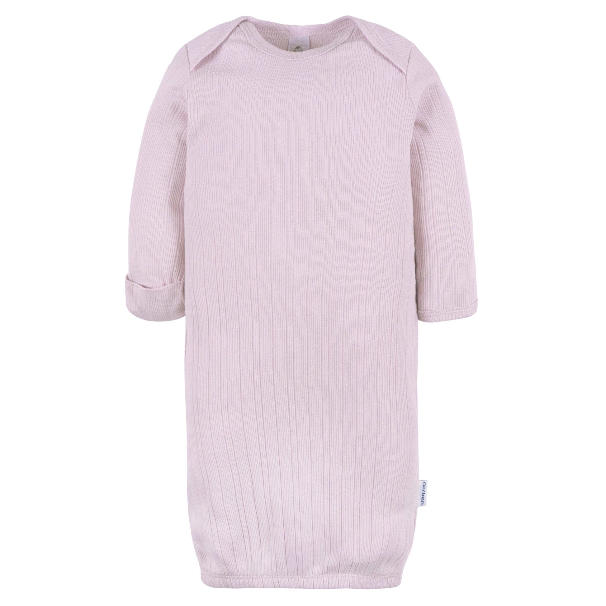 3-Pack Baby Girls Rosewater/Taupe Dot/Orchid Hus Lap Shoulder Gowns Sleepwear Gerber® 