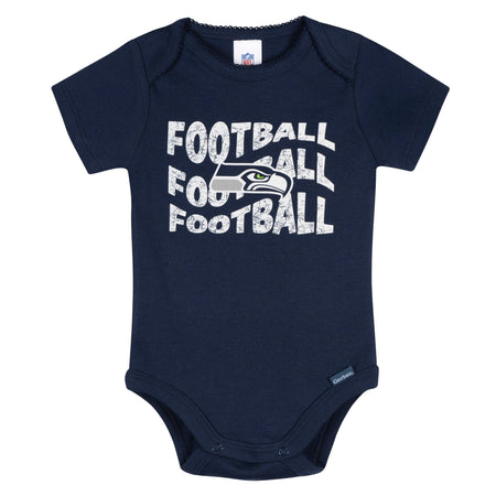 3-Pack Baby Girls Seattle Seahawks Short Sleeve Bodysuits