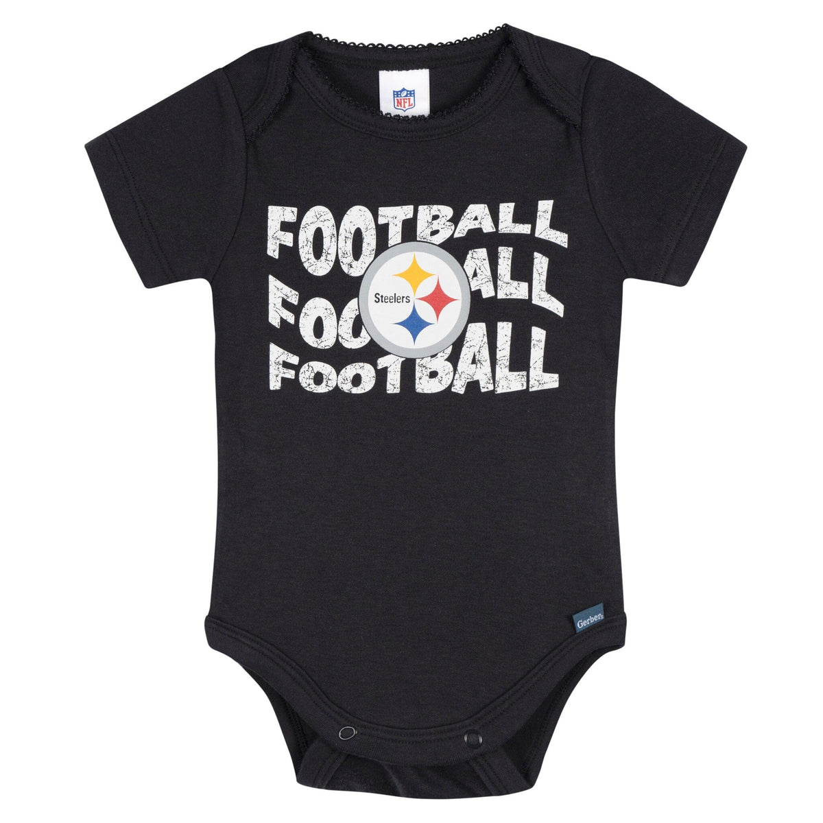 3-Pack Baby Girls Pittsburgh Steelers Bodysuit Set Onesies Bodysuits NFL 