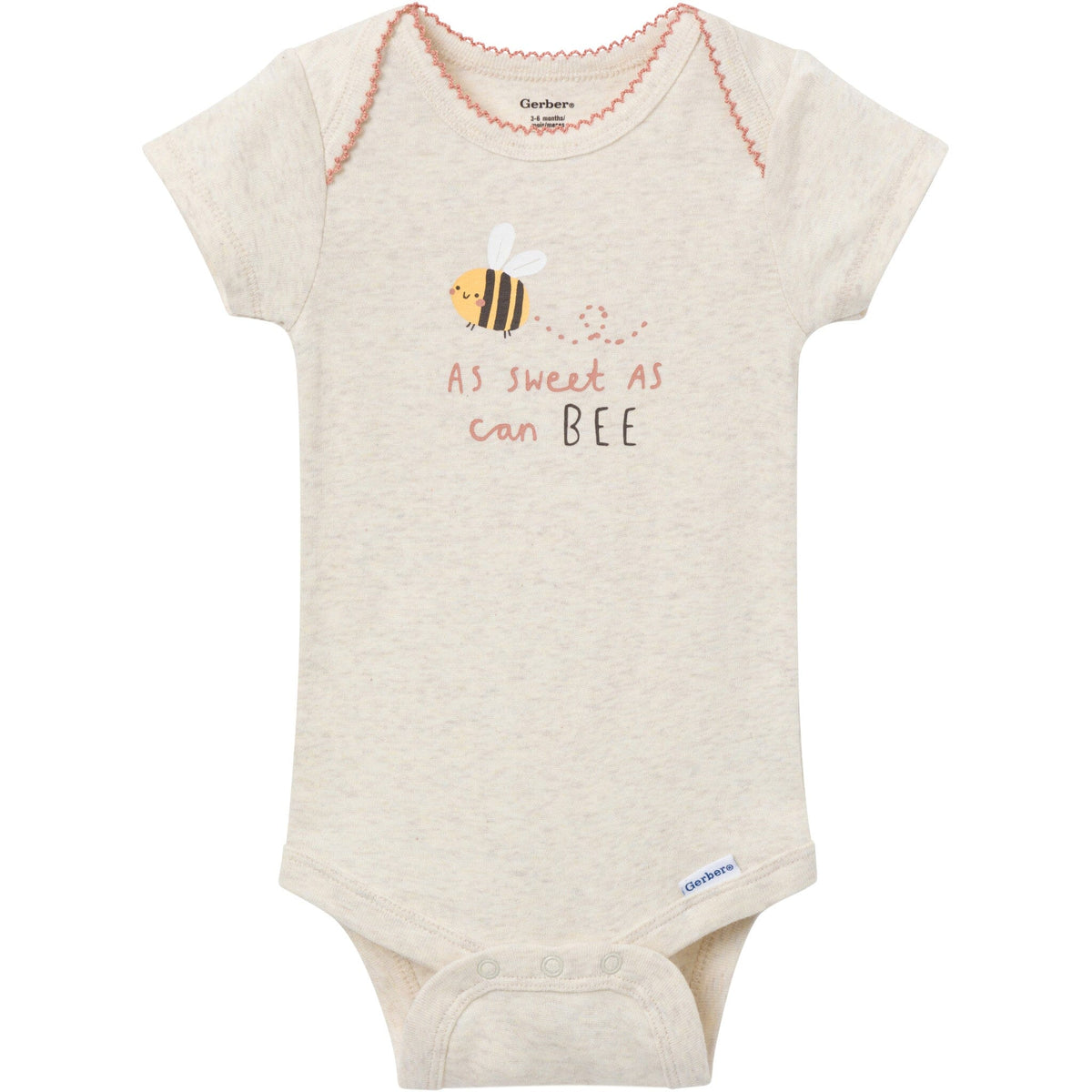 3-Pack Baby Girls Sweet Little Bee Short Sleeve Onesies® Bodysuits Onesies Bodysuits Gerber® 