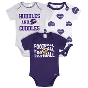 3-Pack Baby Girls Minnesota Vikings Bodysuit Set Onesies Bodysuits NFL 