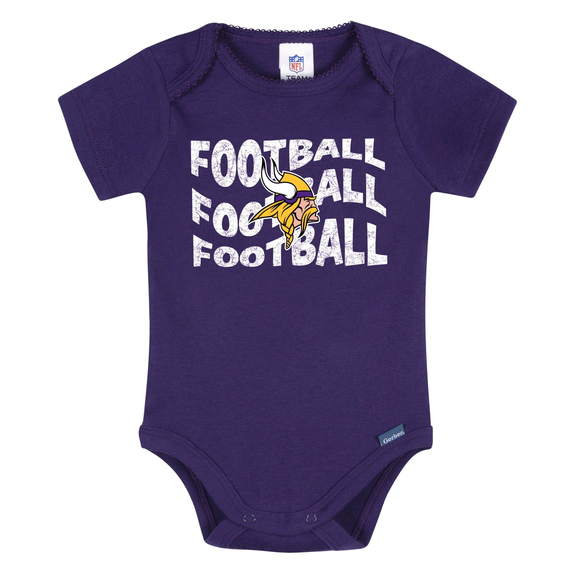 3-Pack Baby Girls Minnesota Vikings Bodysuit Set Onesies Bodysuits NFL 