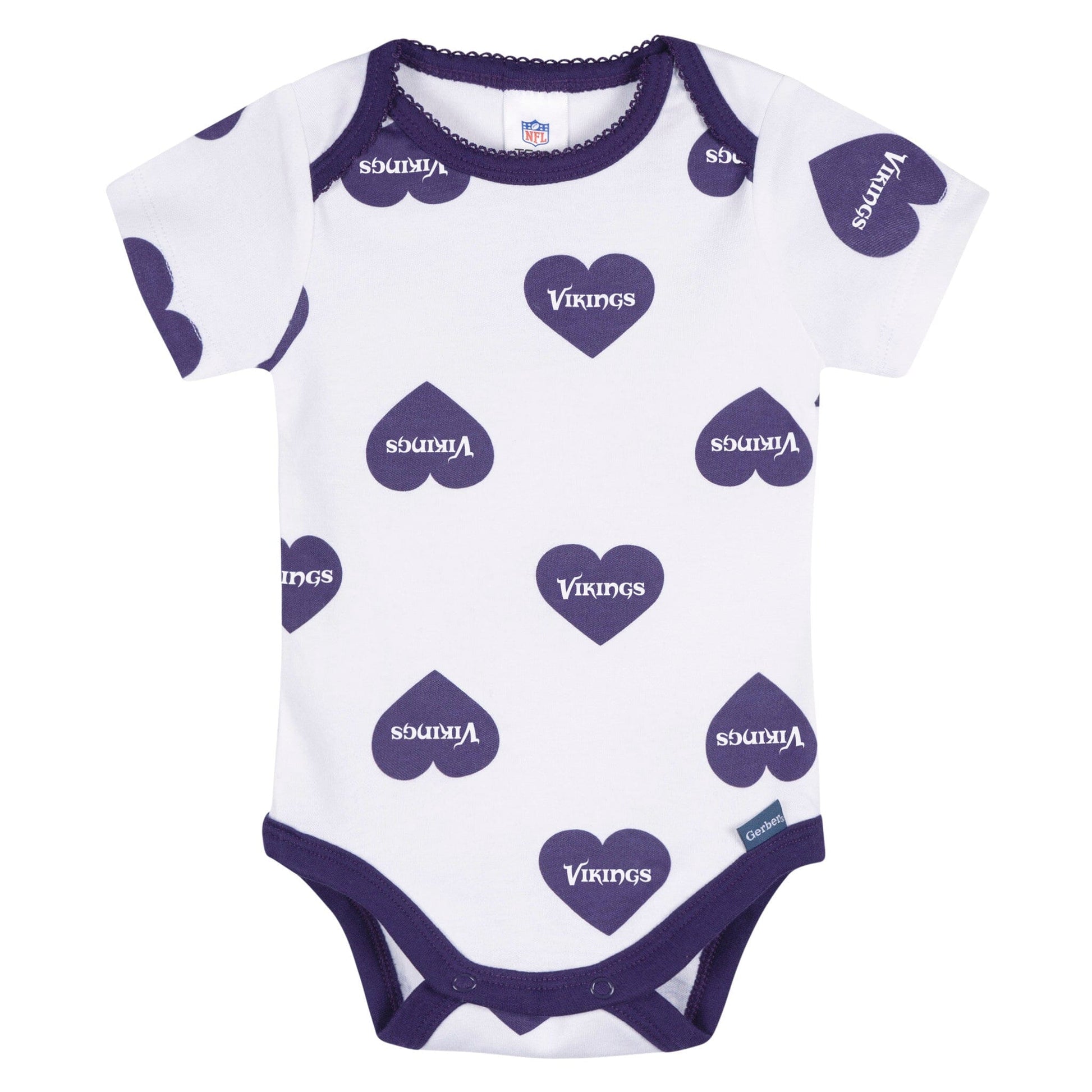 3-Pack Baby Girls Minnesota Vikings Bodysuit Set Onesies Bodysuits NFL 