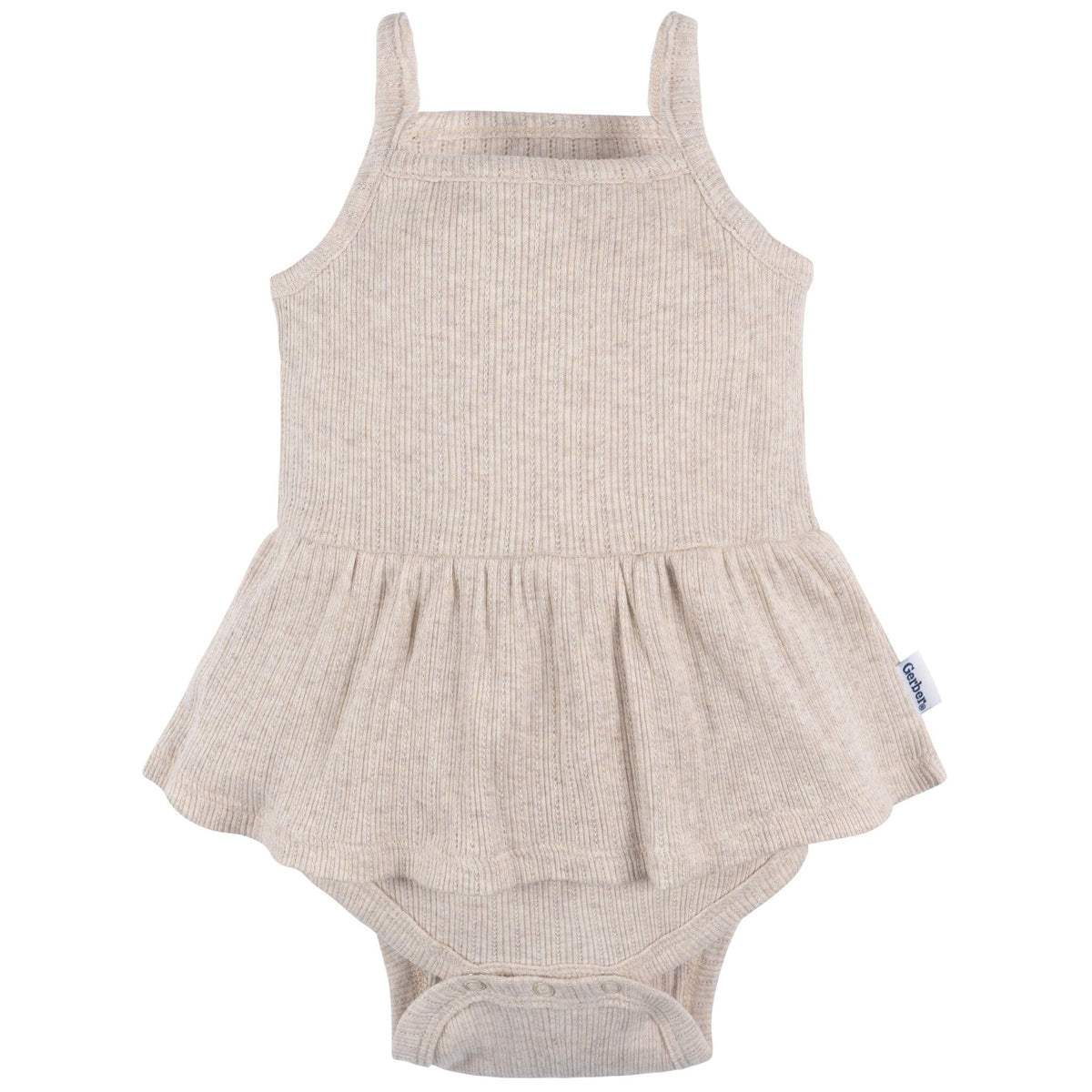 3-Pack Baby Girls Purple, Oatmeal, & Peach Sleeveless Skirted Onesies® Bodysuits