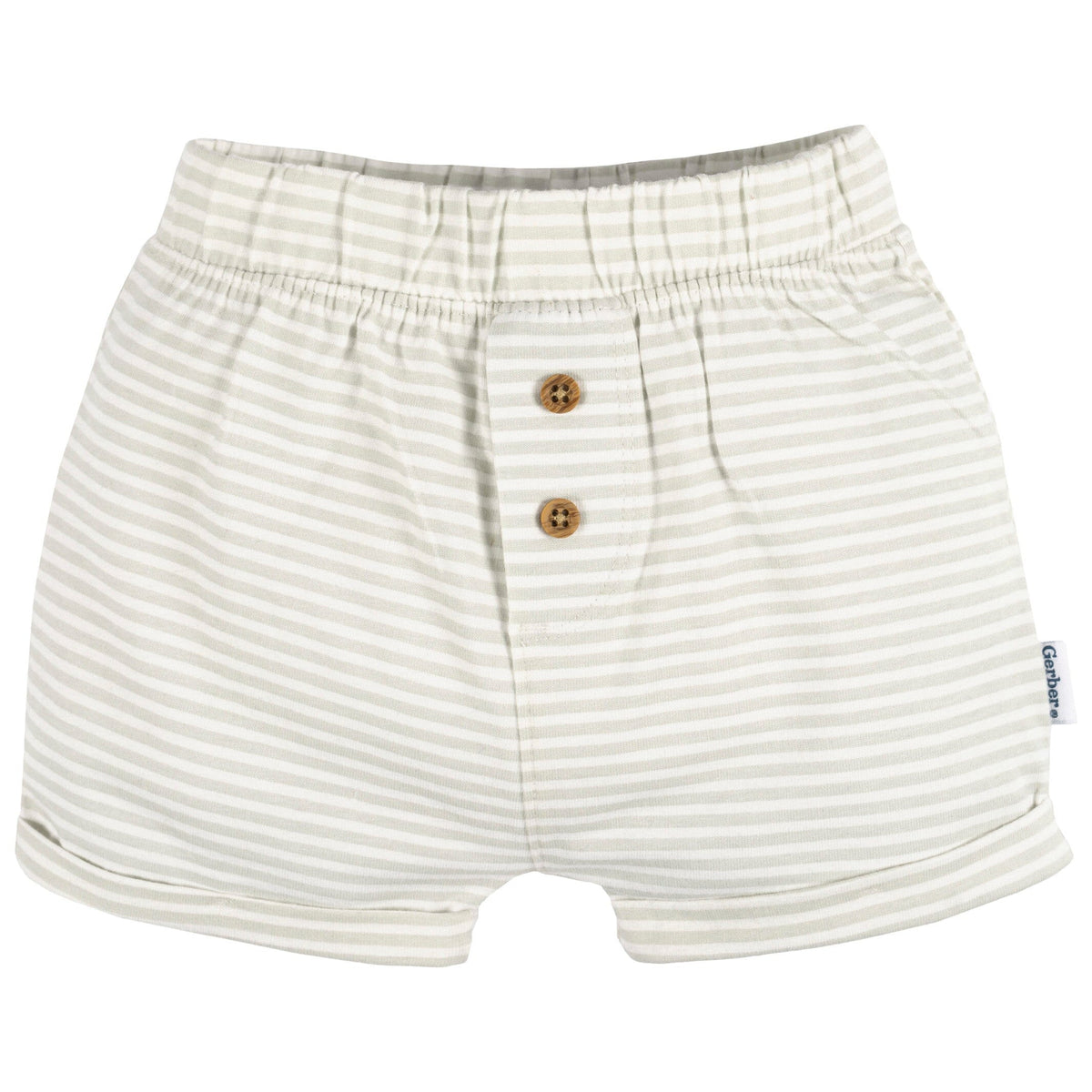 3-Pack Baby Neutral Black/Dk Grey Heather/Stripe Knit Short