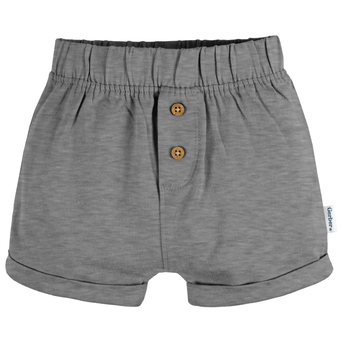 3-Pack Baby Neutral Black/Dk Grey Heather/Stripe Knit Short