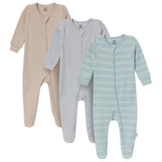 3-Pack Baby Neutral Gray, Blue & Taupe Sleep 'N Play Sleepwear Gerber® 