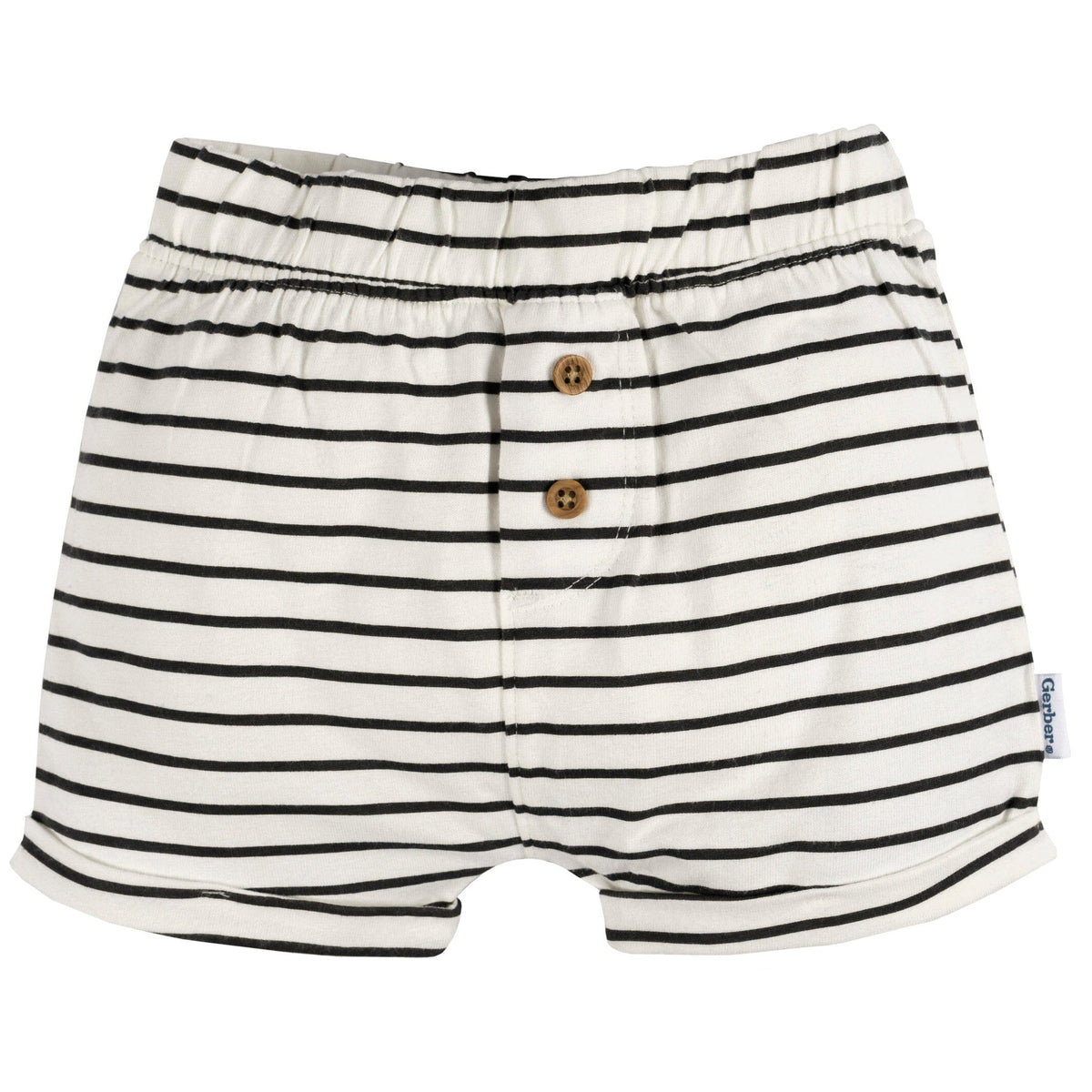 3-Pack Baby Neutral Green/Lt Grey Heather/Stripe Knit Short
