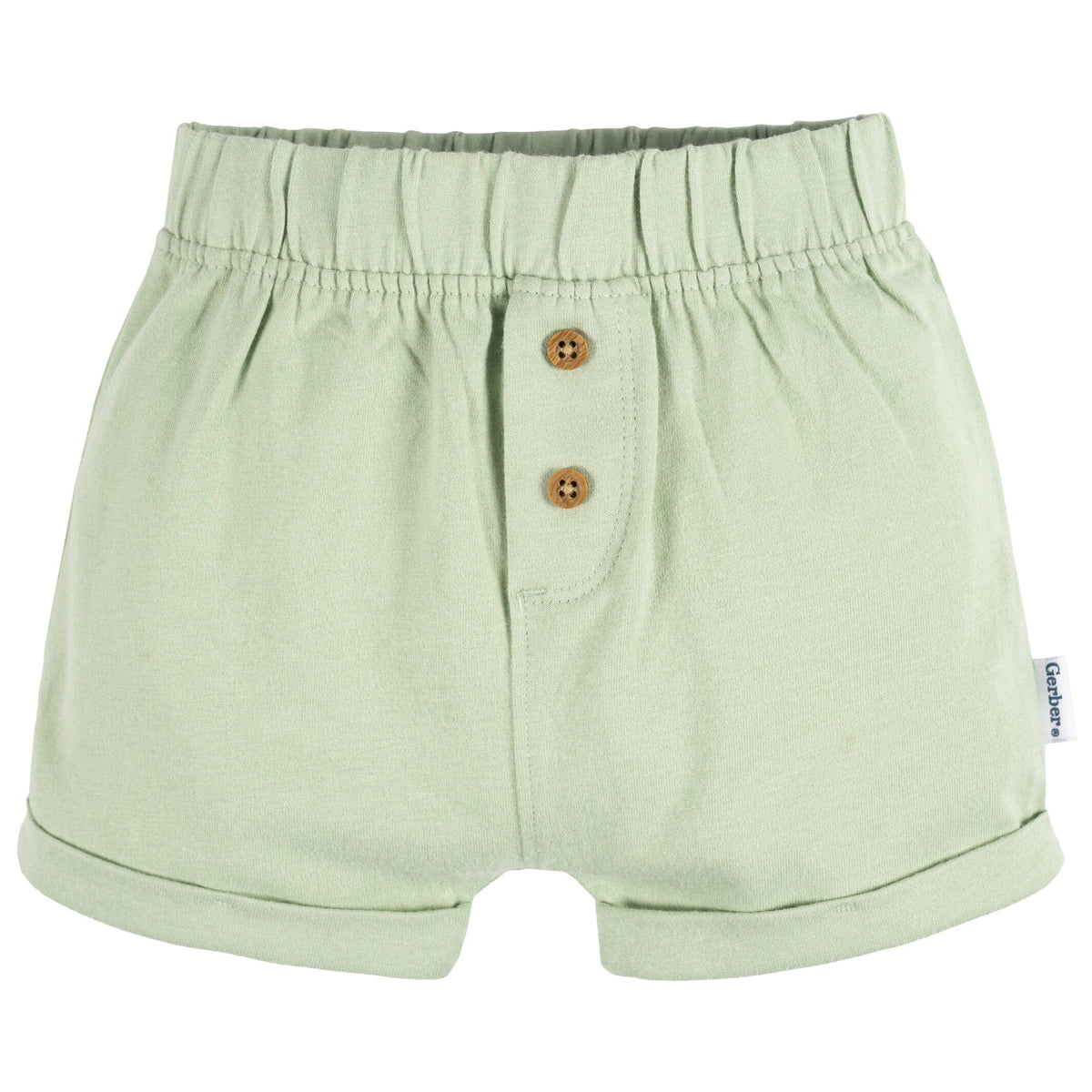 3-Pack Baby Neutral Green/Lt Grey Heather/Stripe Knit Short