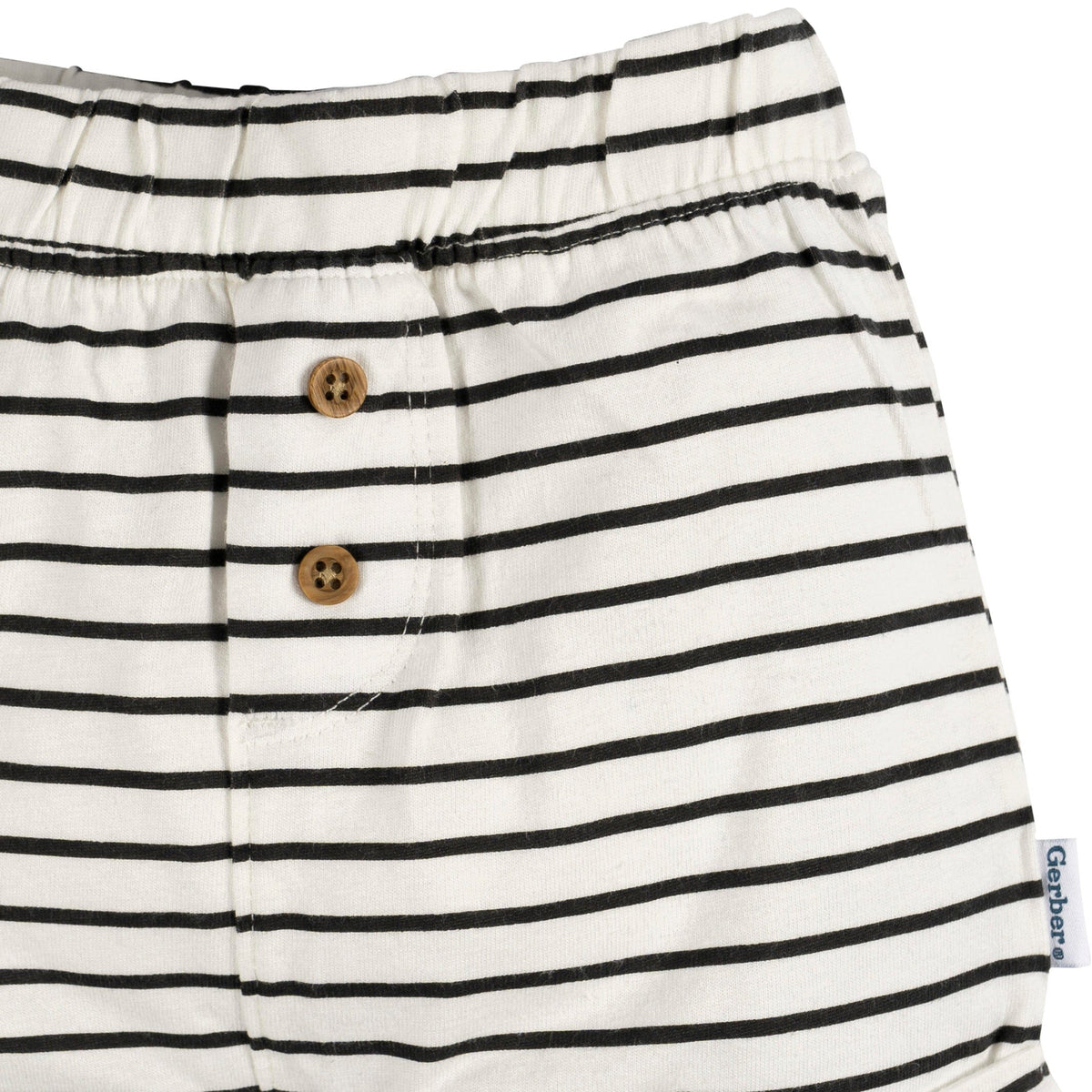 3-Pack Baby Neutral Green/Lt Grey Heather/Stripe Knit Short
