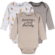 3-Pack Baby Neutral Little Melody Long Sleeve Onesies® Bodysuits Onesies Bodysuits Gerber® 