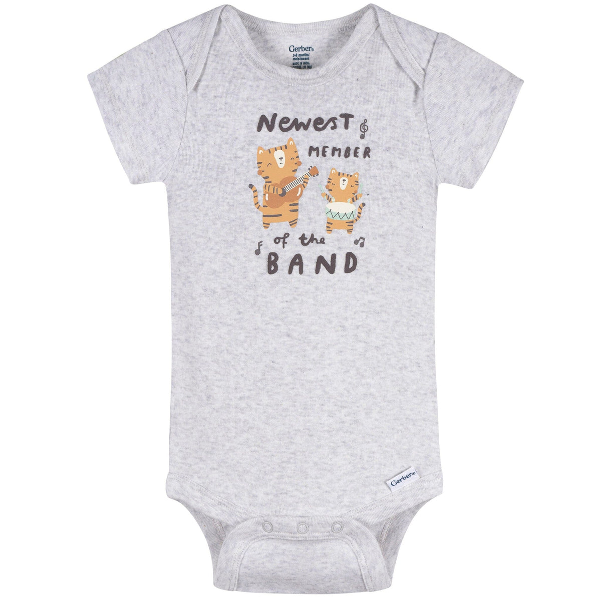 3-Pack Baby Neutral Newest Band Member Short Sleeve Onesies® Bodysuits Onesies Bodysuits Gerber® 