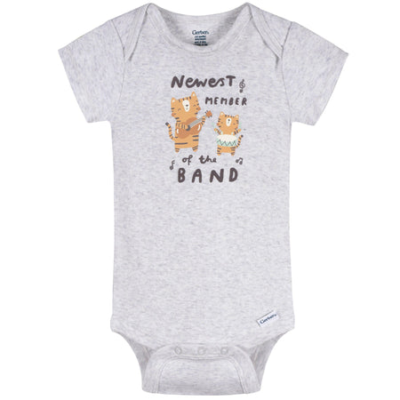 3-Pack Baby Neutral Newest Band Member Short Sleeve Onesies® Bodysuits