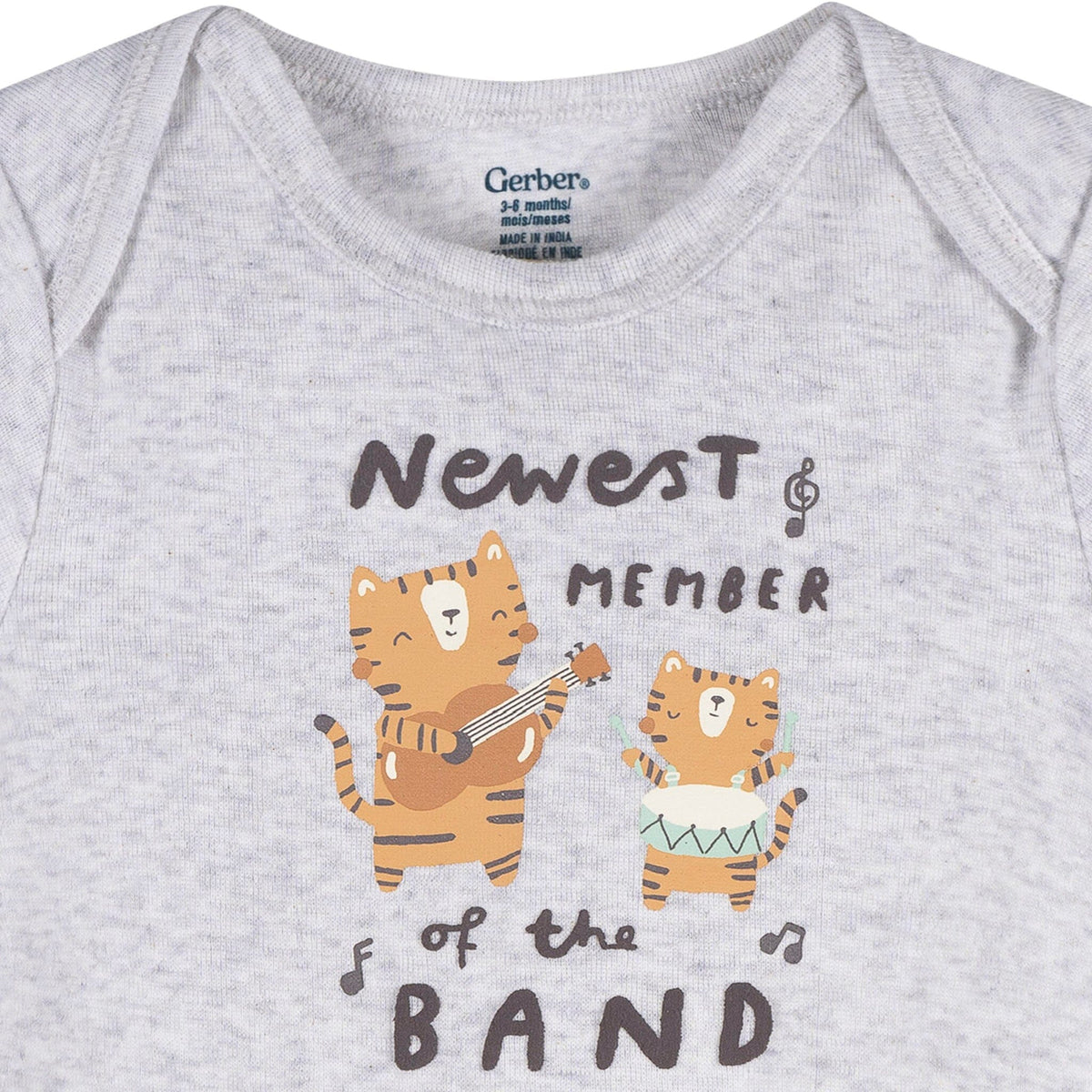 3-Pack Baby Neutral Newest Band Member Short Sleeve Onesies® Bodysuits Onesies Bodysuits Gerber® 