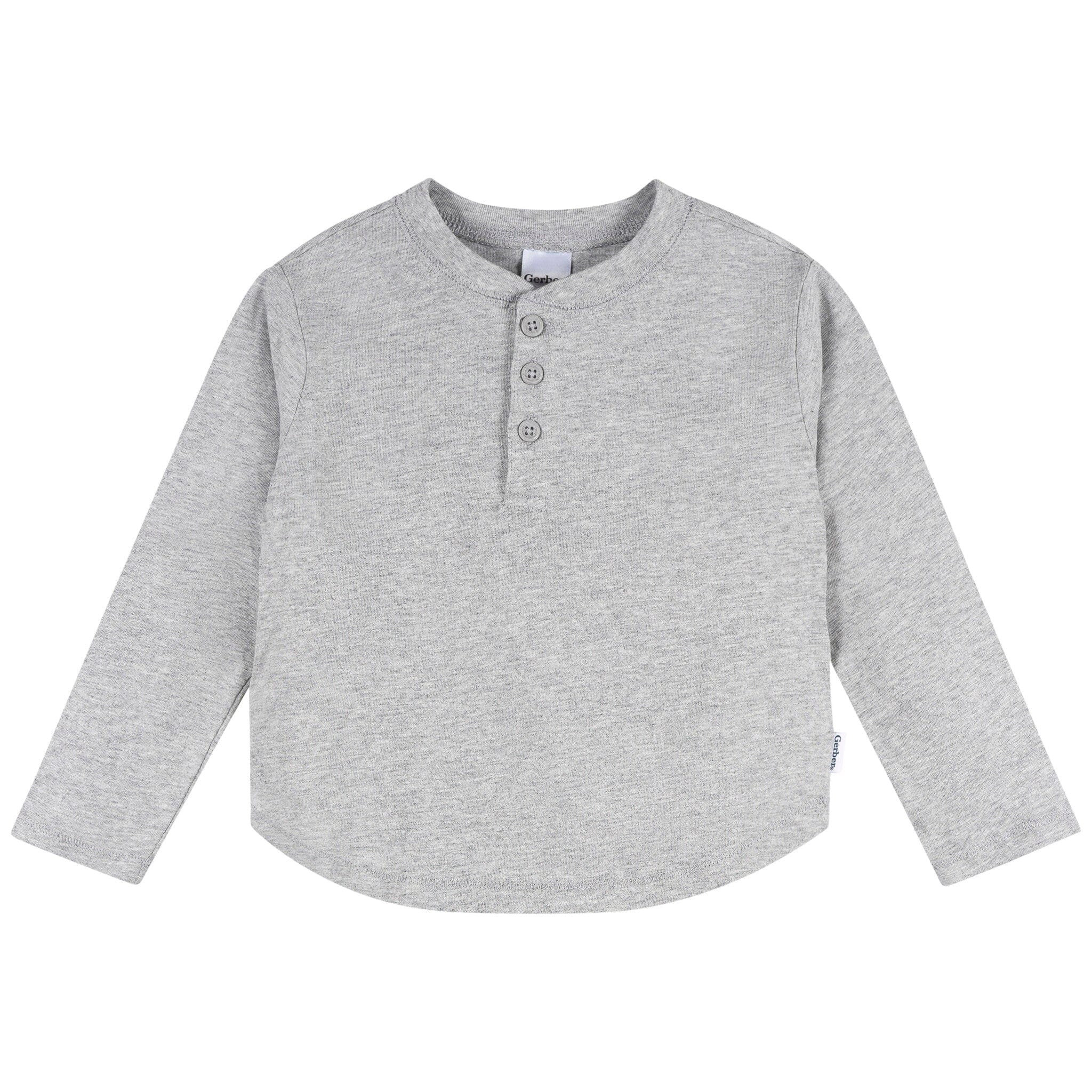 3-Pack Infant & Toddler Boys Black/White/Grey Long Sleeve Shirts Tops Gerber® 