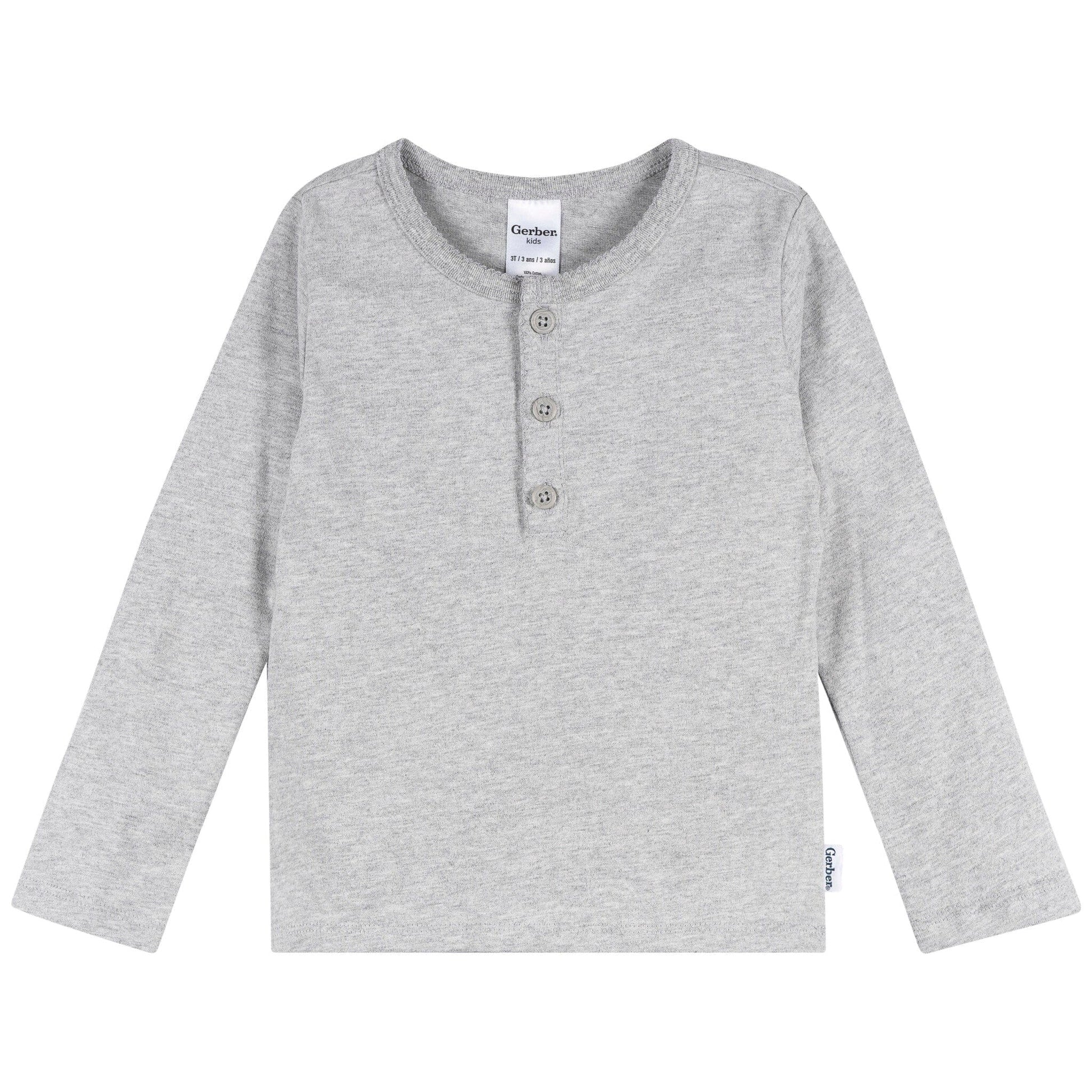3-Pack Infant & Toddler Girls Black/White/Grey Long Sleeve Shirts Tops Gerber® 