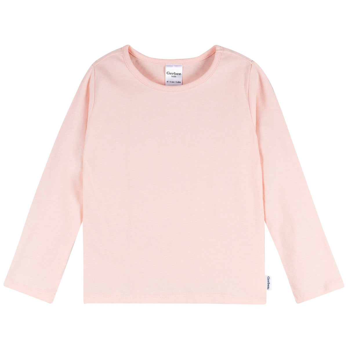 3-Pack Infant & Toddler Girls Green/Pink/Coral Long Sleeve Shirts Tops Gerber® 