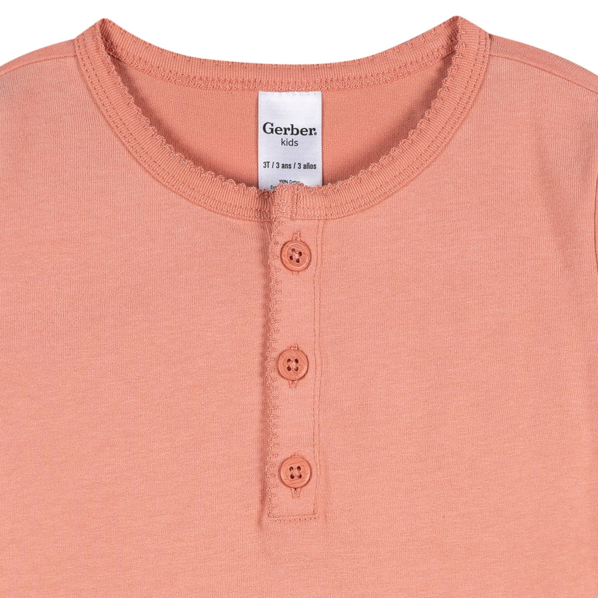 3-Pack Infant & Toddler Girls Green/Pink/Coral Long Sleeve Shirts Tops Gerber® 