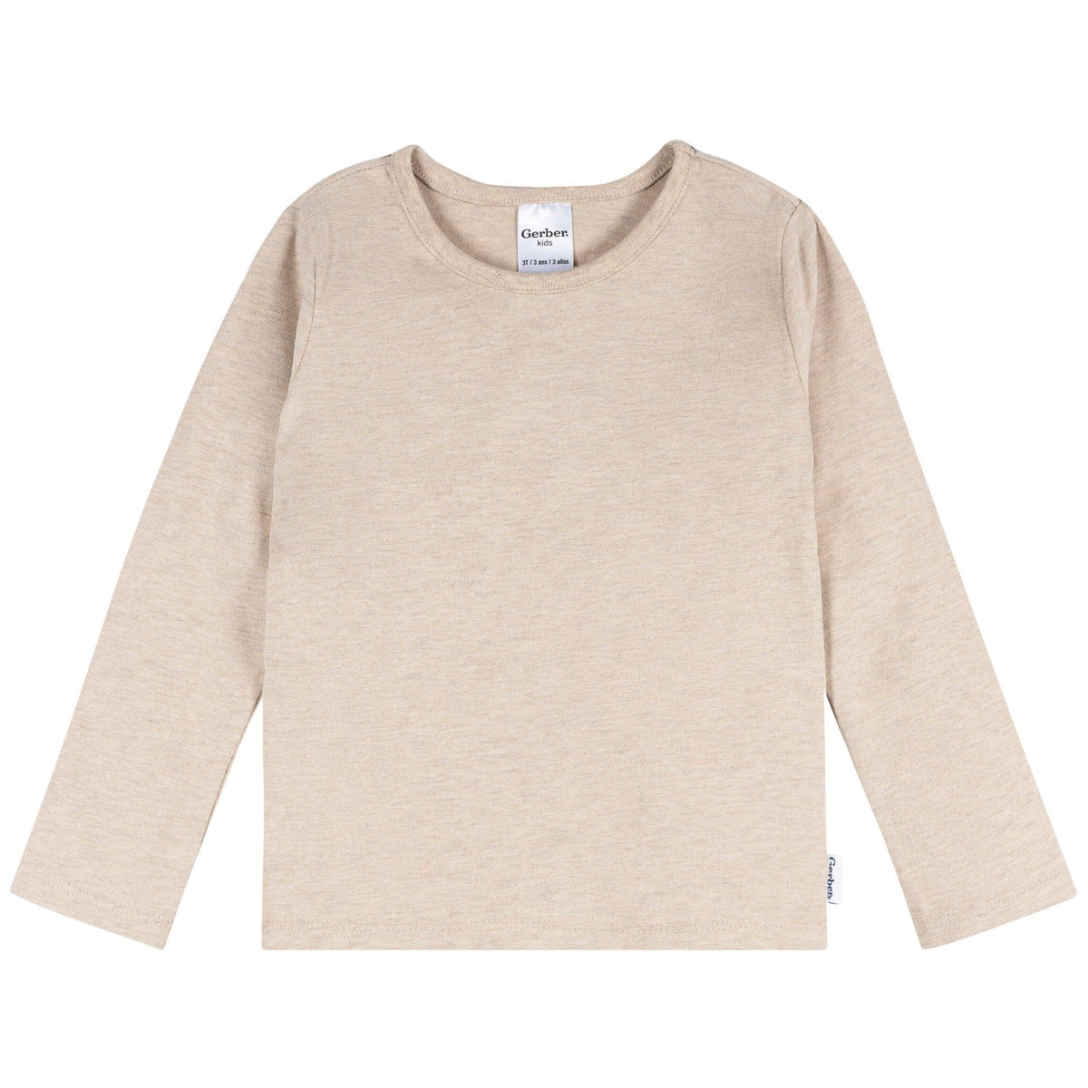 3-Pack Infant & Toddler Girls Navy/Oatmeal/Violet Long Sleeve Shirts Tops Gerber® 