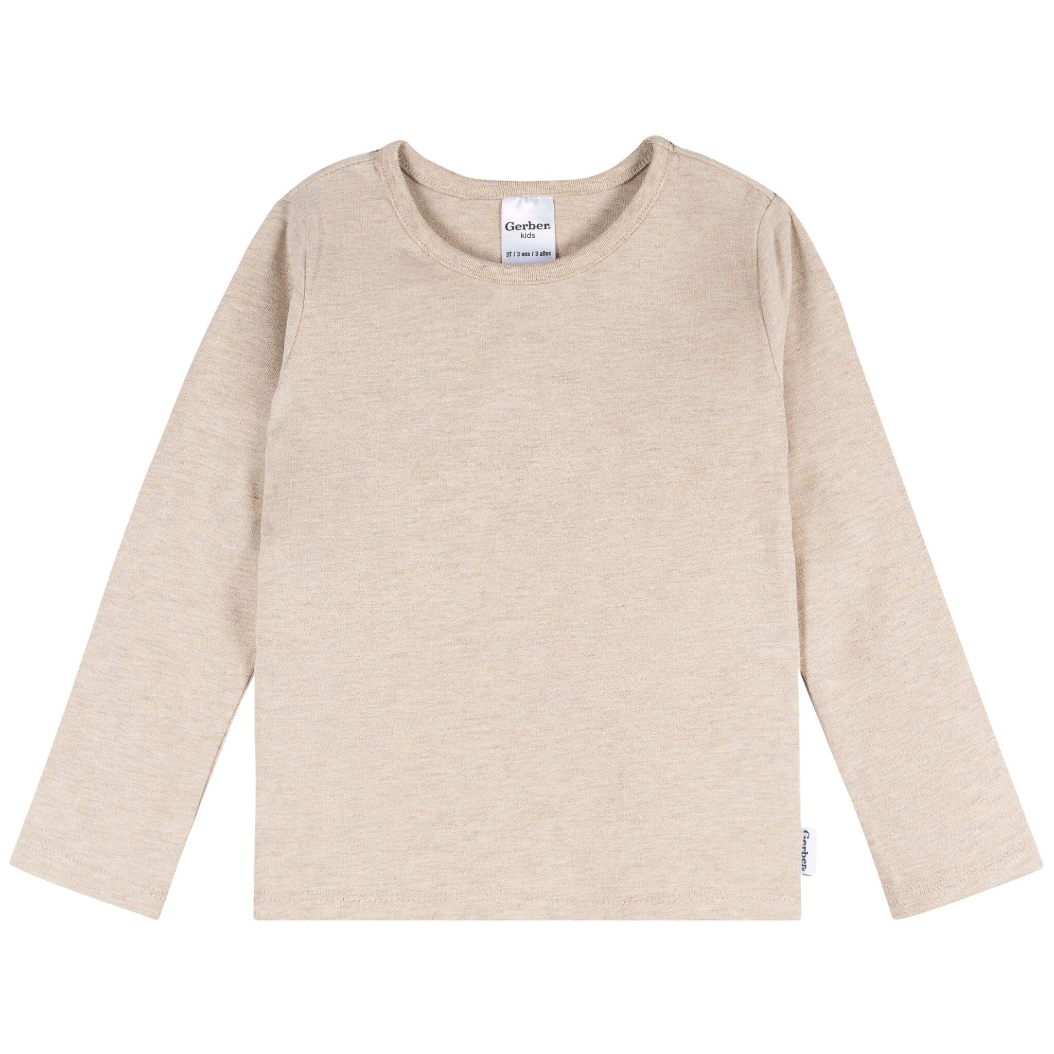 3-Pack Infant & Toddler Girls Navy/Oatmeal/Violet Long Sleeve Shirts Tops Gerber® 