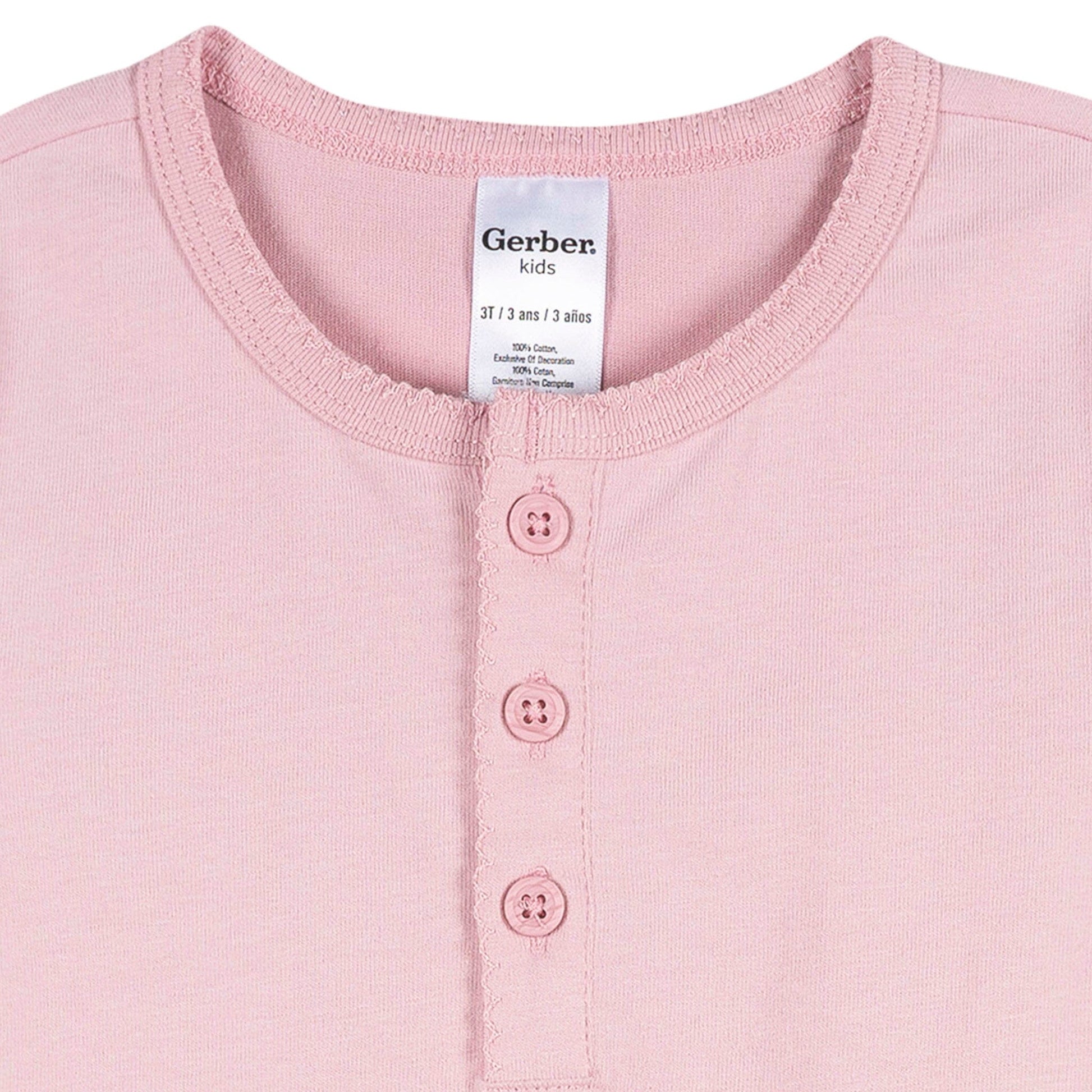 3-Pack Infant & Toddler Girls Navy/Oatmeal/Violet Long Sleeve Shirts Tops Gerber® 