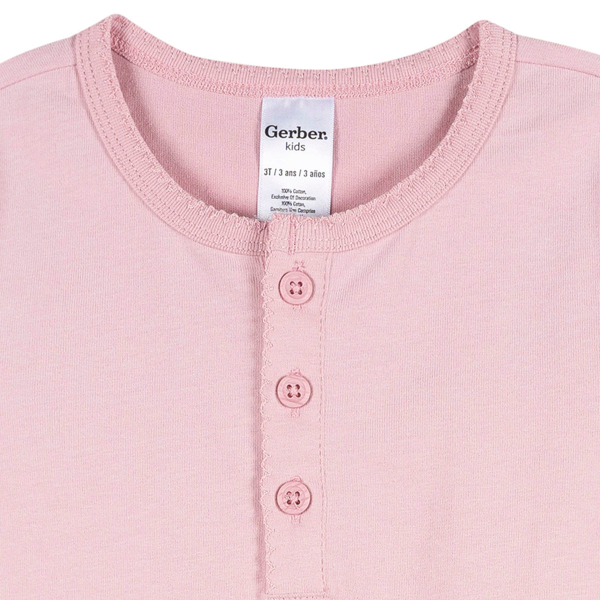 3-Pack Infant & Toddler Girls Navy/Oatmeal/Violet Long Sleeve Shirts Tops Gerber® 