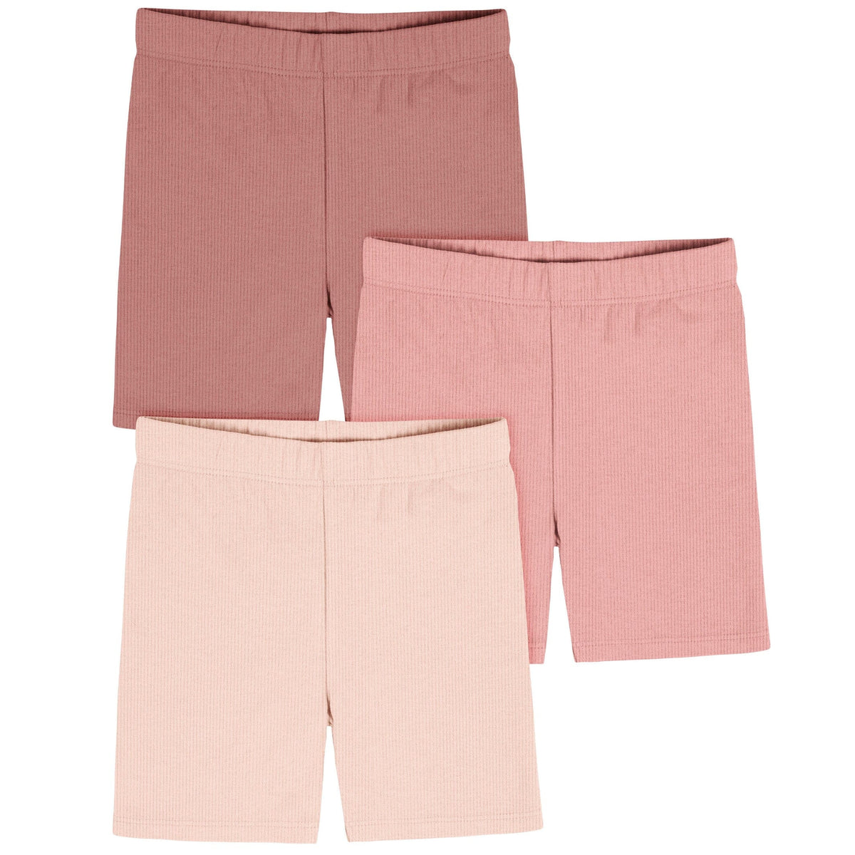 3-Pack Toddler Girls Dusty Pinks Bike Short