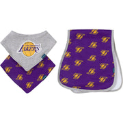 3-Piece Baby Neutral Los Angeles Lakers Bandana Bib and Burp Cloth Set Accessories Gerber® 