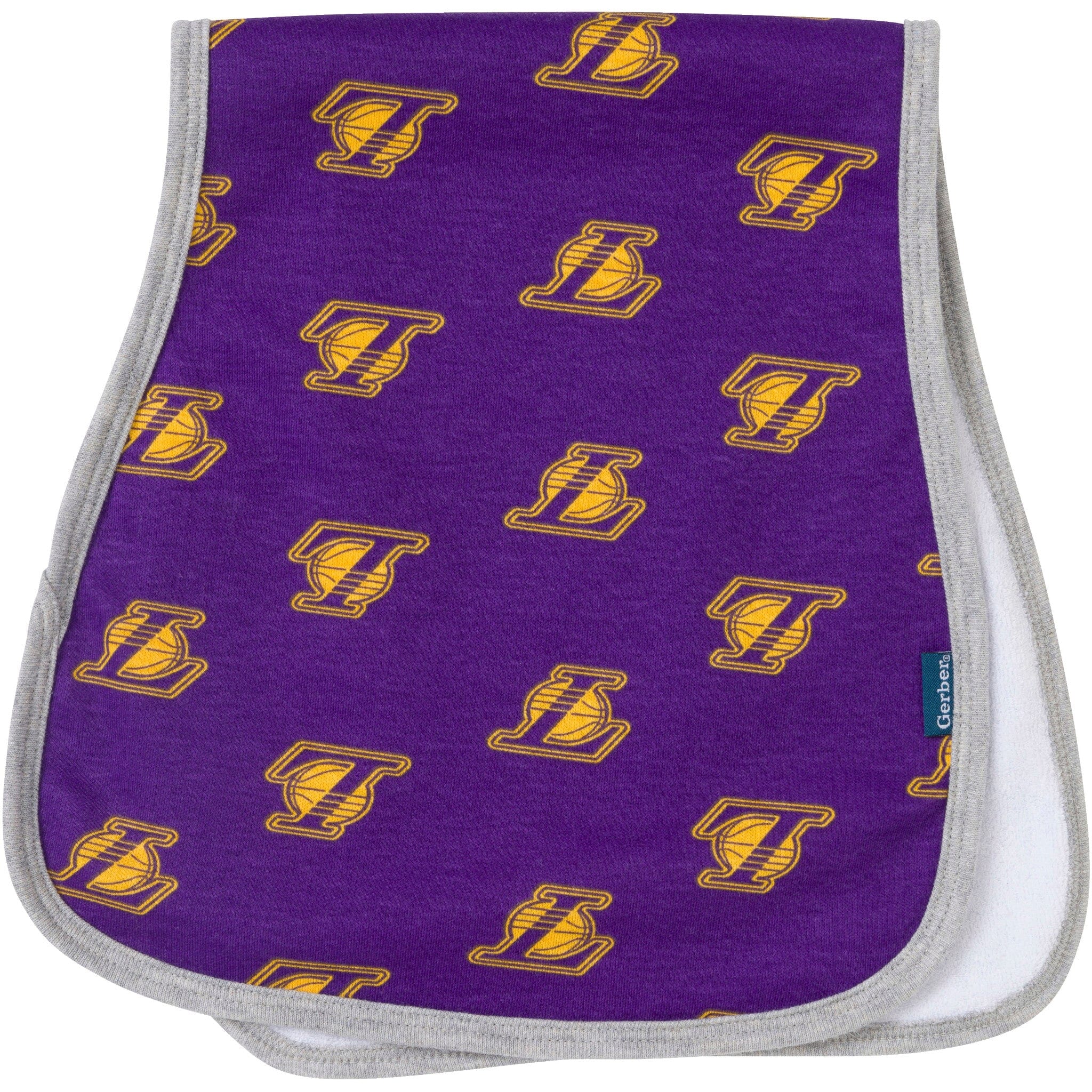 3-Piece Baby Neutral Los Angeles Lakers Bandana Bib and Burp Cloth Set Accessories Gerber® 