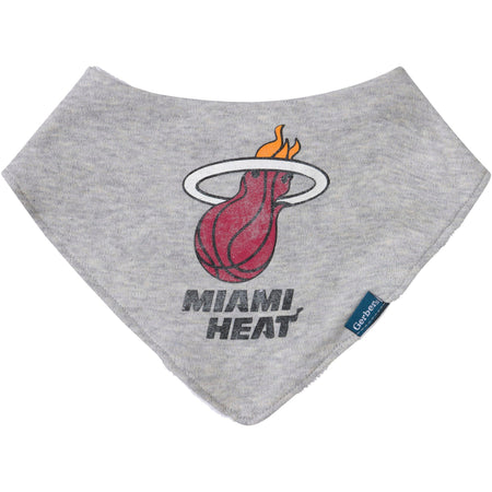 3-Piece Baby Neutral Miami Heat Bandana Bib and Burp Cloth Set