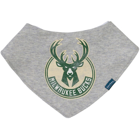 3-Piece Baby Neutral Milwaukee Bucks Bandana Bib and Burp Cloth Set