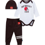 3-Piece Baby Boys Cleveland Browns Bodysuit, Active Pant and Cap Outfits & Sets NFL 