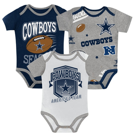 3-Pack Baby Boys Cowboys Short Sleeve Bodysuits